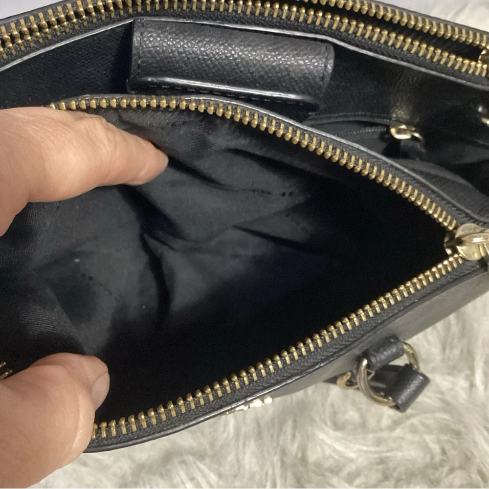 Coach Stanton Carryall Black Leather Satchel Bag 36681